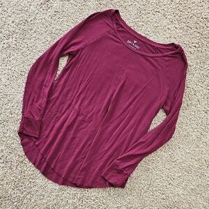 American Eagle Outfitters Rich Burgundy Long Sleeve Tee